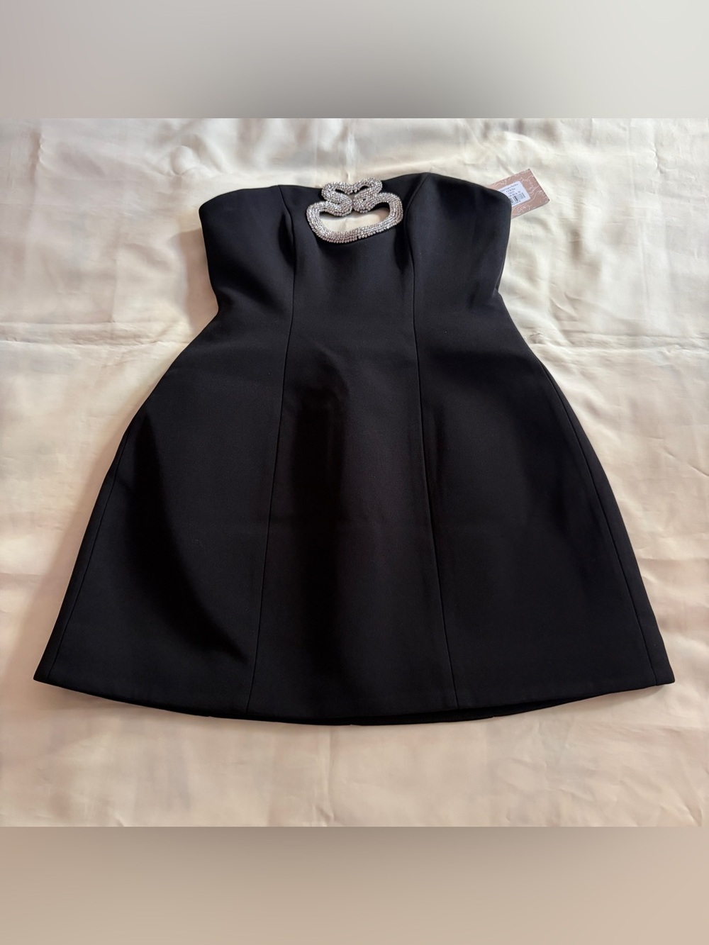 NEW! Meshki- Hilda Embellished Strapless Mini Dress Black Size Medium - Picture 2 of 9